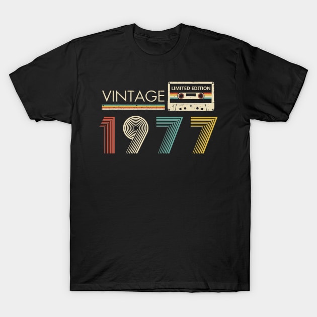Vintage 1977 Limited Edition Cassette 47th Birthday T-Shirt by Kontjo